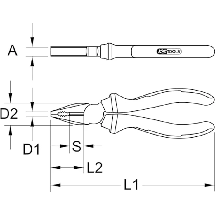 KSTOOLS Vde Kombizange 185mm, induktiv gehärtete Präzisionsschneiden, 2-Komponentengriff, matt verchromt, 1000Volt GS zertifiziert – Bild 4
