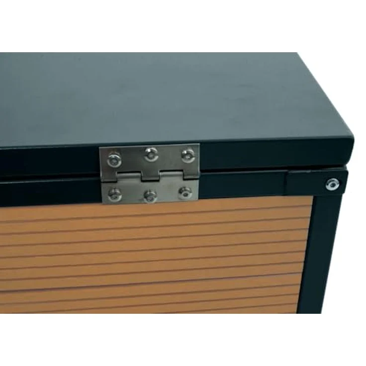 Proregal Mähroboter-Garage mit Deckel, wetterfeste Garage in Eiche-Optik, L 70 x B 60 x H 35 cm, einfacher Zugriff durch hydraulischen Gasdruckdeckel – Bild 5