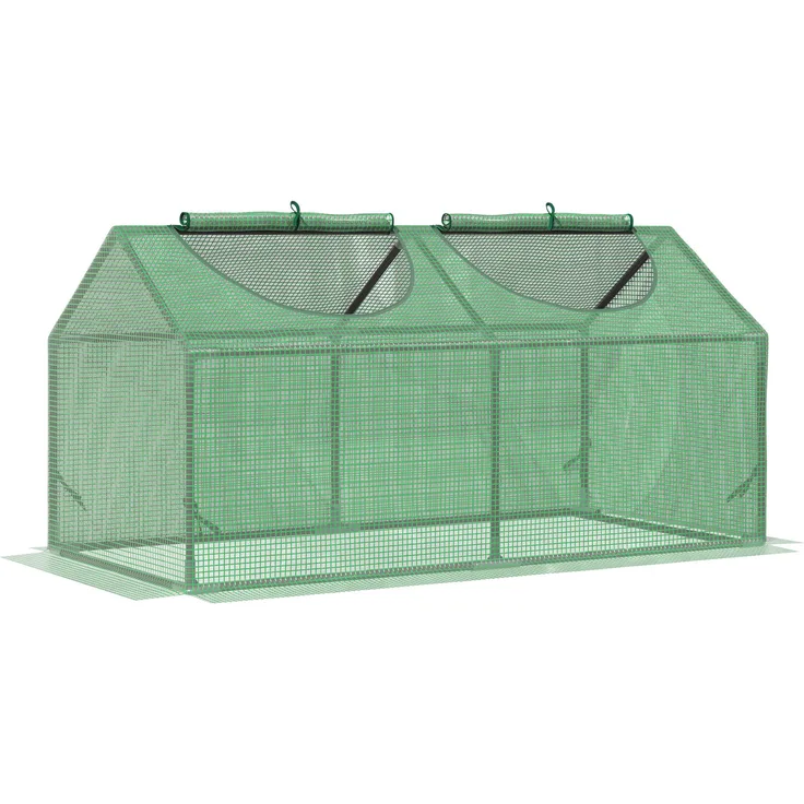 MH Handel GmbH Foliengewächshaus mit Fenster, PE Treibhaus für Tomaten und Pflanzen, Frühbeet 120 x 60 x 60 cm, grün
