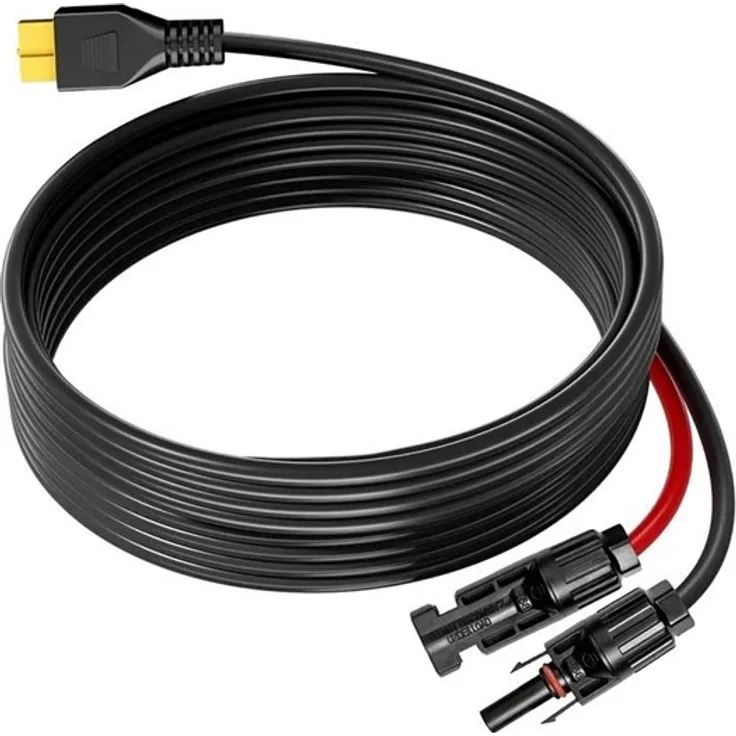FOSSiBOT FOSSIBOT XT90-MC4 Kabel, 5 m schwarz, MC4-Eingang und XT90-Ausgang für F2400 und F3600 Pro Powerstations