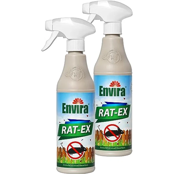Envira Rat-Ex Ratten- & Mäuseabwehr Spray, 2x500 ml - Ratten, Mäuse & Nagetiere vertreiben - Hochwirksames Mäuseabwehrspray auf Wasserbasis, kein Gift – Bild 1
