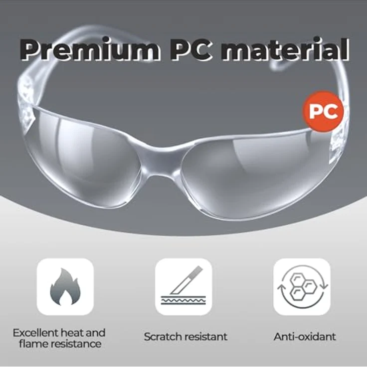 Mustbau Arbeitsschutzbrille SG-71006, Schutzbrille Sicherheitsbrille Laborbrille Anti-Beschlag UV380, Transparent – Bild 2