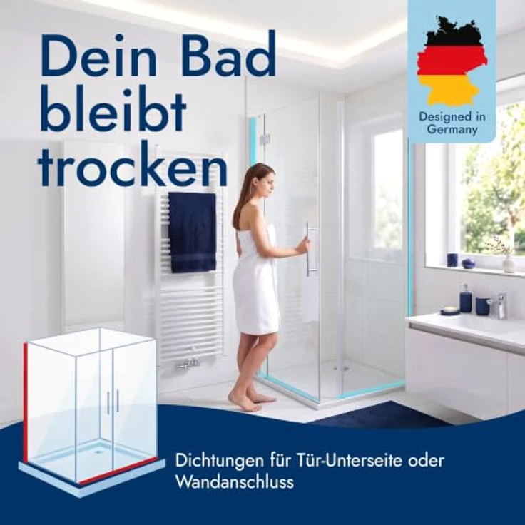 Bagnoxx Duschdichtung Spaltdichtung, 200cm transparent, Hohlkammerprofil für 8mm Glasstärke, schimmelbeständig, PVC – Bild 4