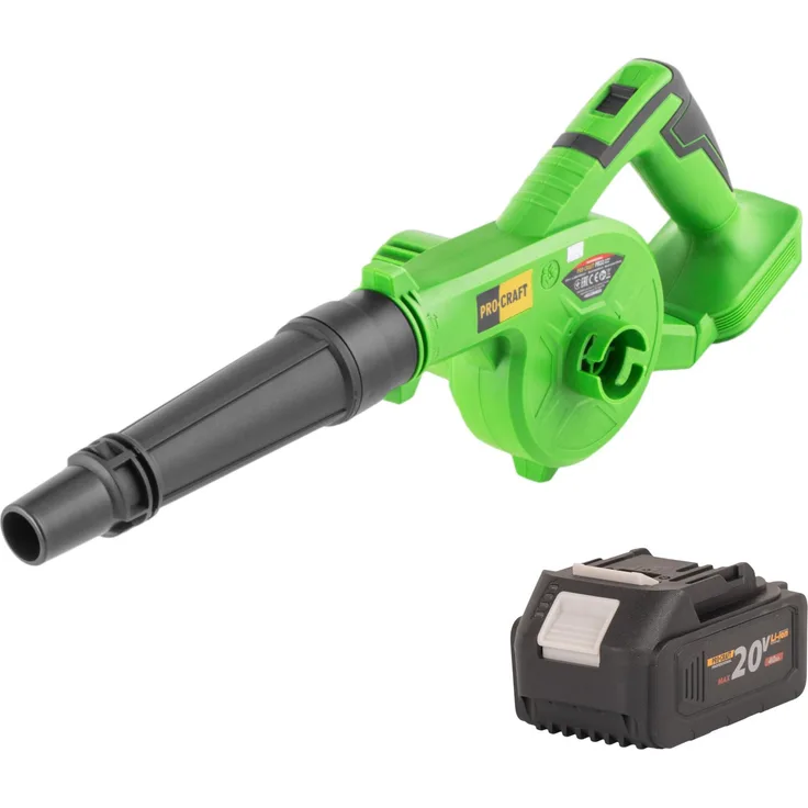 Procraft PB22bb Akku Laubbläser 20 V, 1x Akku 4,0 Ah, leicht und kabellos, variable Drehzahl bis 15.000 min⁻¹, effektiver Luftdurchsatz 90 m³/h