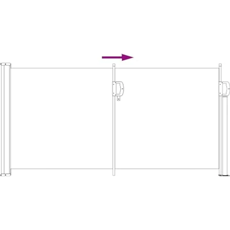 vidaXL Ausziehbare Seitenmarkise Anthrazit, 300 x 100 cm, UV-beständig, wasserabweisend, mit Stahlrahmen und automatischem Rückziehmechanismus – Bild 3