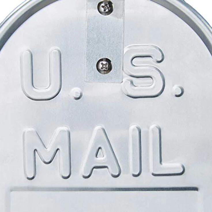 Relaxdays Amerikanischer Briefkasten, Aluminium, Original US Mailbox, Fahne, Nostalgie, HxBxT: 22 x 16,5 x 48 cm, silber – Bild 9