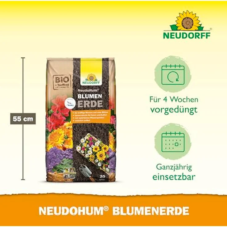 Neudorff NeudoHum BlumenErde 20 Liter – Bild 4
