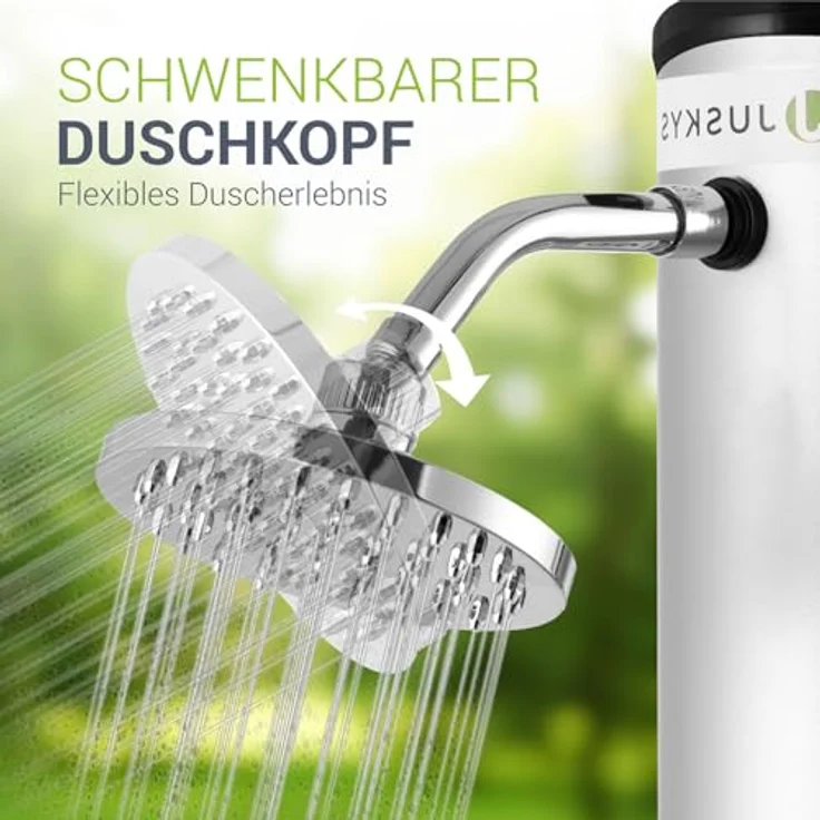 Juskys Solardusche Victoria, 40 L, schwenkbarer Duschkopf, stufenlose Temperaturregelung bis 60 °C, inkl. Fußdusche, klassisch schwarz – Bild 3