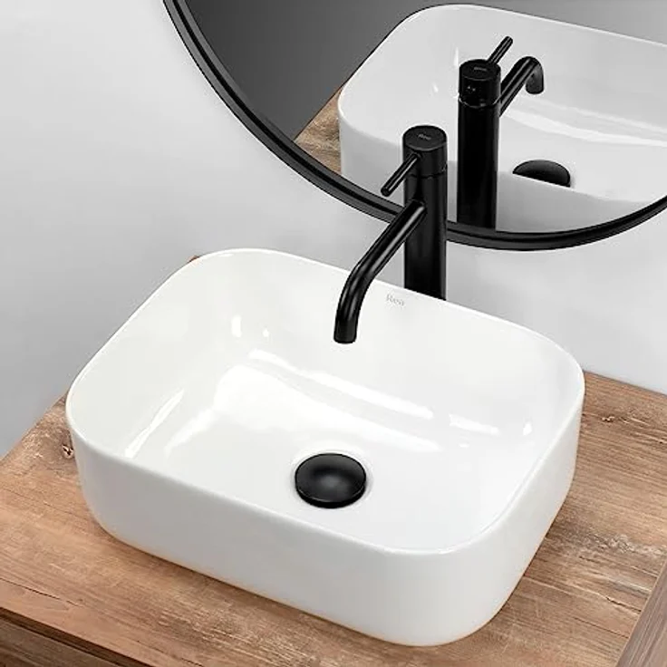 wohnwerk.idee Aufsatzwaschbecken Keramik Weiß Klein Gäste WC Gäste Bad Demi Mini - Preisvergleich – Bild 4