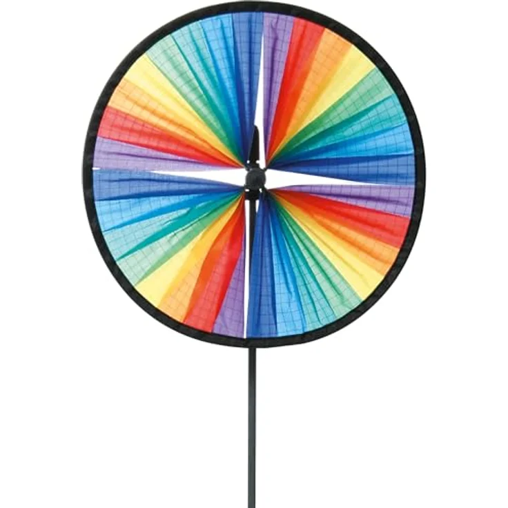 HQ Windspiration 72004027 Magic Wheel 20, UV-beständiges und wetterfestes Windspiel, inklusive Standstab, Höhe: 60 cm, Tiefe: 9 cm, Durchmesser: 20 cm – Bild 2