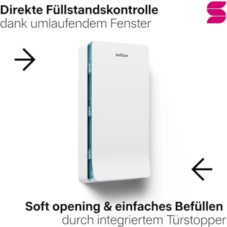 Satino HYGINITY Papierhandtuchspender PT3 & H3, für V Falz & C Falz Handtücher mit Füllstandsanzeige, Made in Germany, weiß – Bild 3