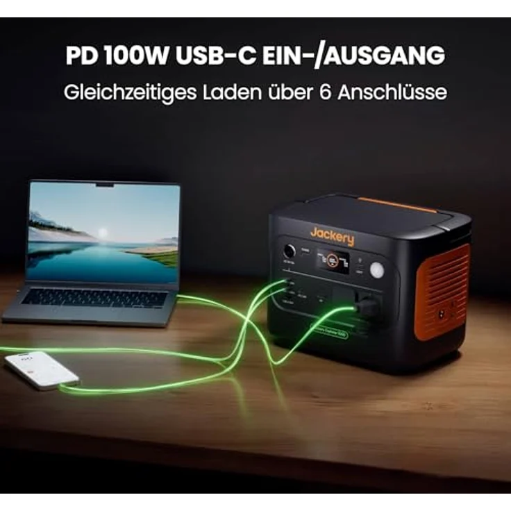 Jackery Explorer 1000 v2 Tragbare Powerstation, 1070Wh LiFePO4 Solargenerator, 1500W AC/100W USB-C Ausgang, 1 Std. Schnellladung - Outdoor Camping, Wohnmobil, Notfall – Bild 5