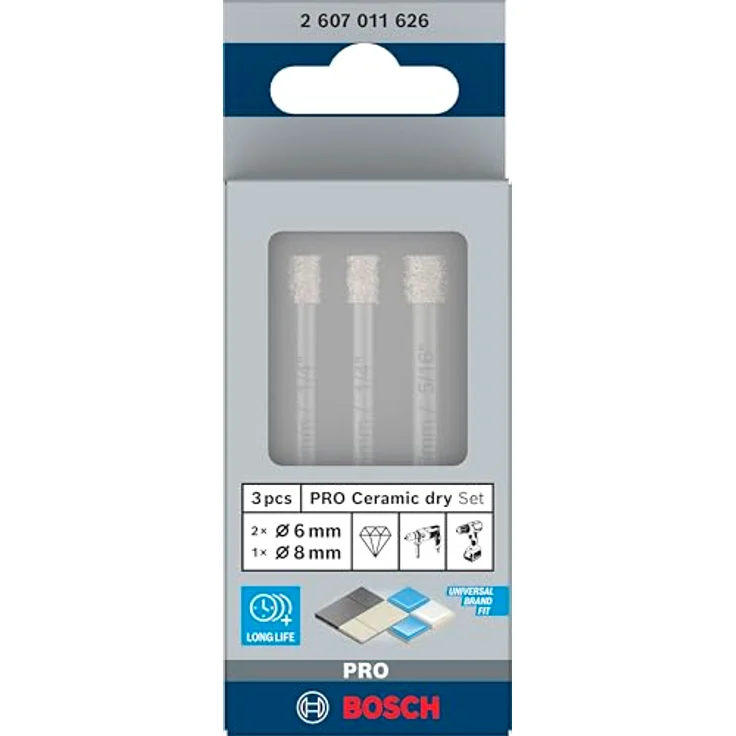 BOSCH Diamantbohrer-Set 2607019881, kostengünstiger Bohrer für Keramikfliesen, silber – Bild 2