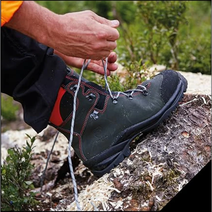 OREGON® Schnittschutzstiefel Klasse 2 Fiordland, Leder, wasserdicht, bis 300°C, Größe 43, grün – Bild 7