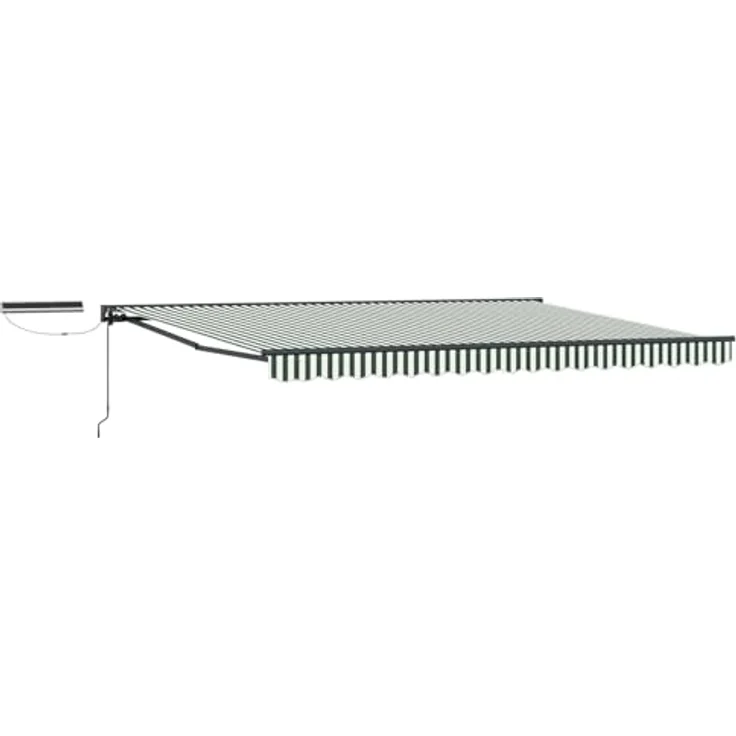 vidaXL Elektrische ausziehbare Markise, 4 x 3 m, grünes und weißes Design – Bild 1