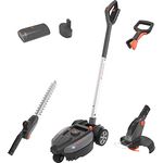 Yard Force 12V iFlex Urban Akku-Rasenmäher, Rasentrimmer und Heckenschere im Paket LM F24BN, mit / 4,0 Ah Lithium-Ionen-Akku, bis zu 50 qm, 23cm, 3-stufige Schnitthöheneinstellung, Silber Schwarz