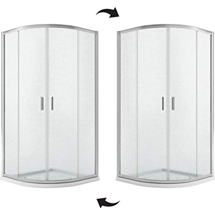 Eckeinstieg Duschkabine Runddusche 80x80 H198 Satiniert 6mm Glas Mod. Ready – Bild 8