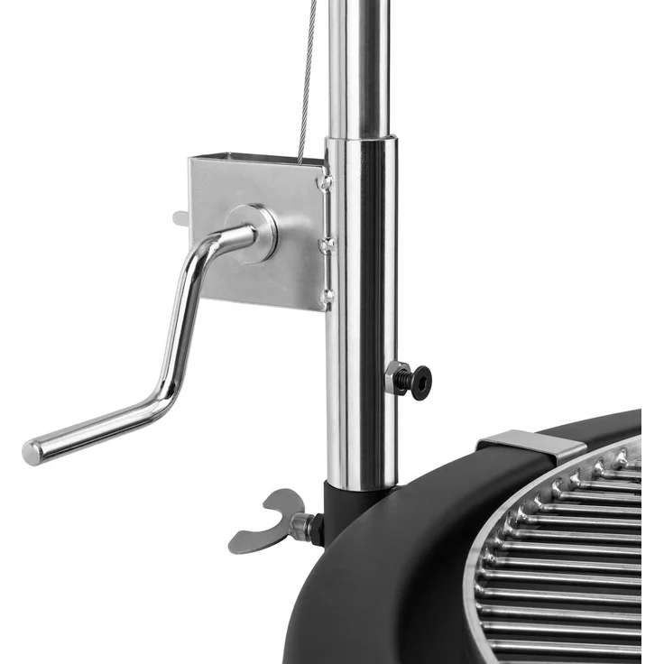 Delion Galgen-Schwenkgrill Feuerschale Ø80cm Hochfuß Seilzug Edelstahl Schwarz – Bild 6
