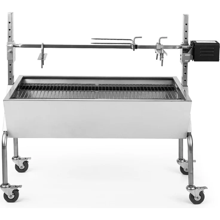 Sauenland Spanferkelgrill mit Elektromotor Drehspieß Silber – Bild 3