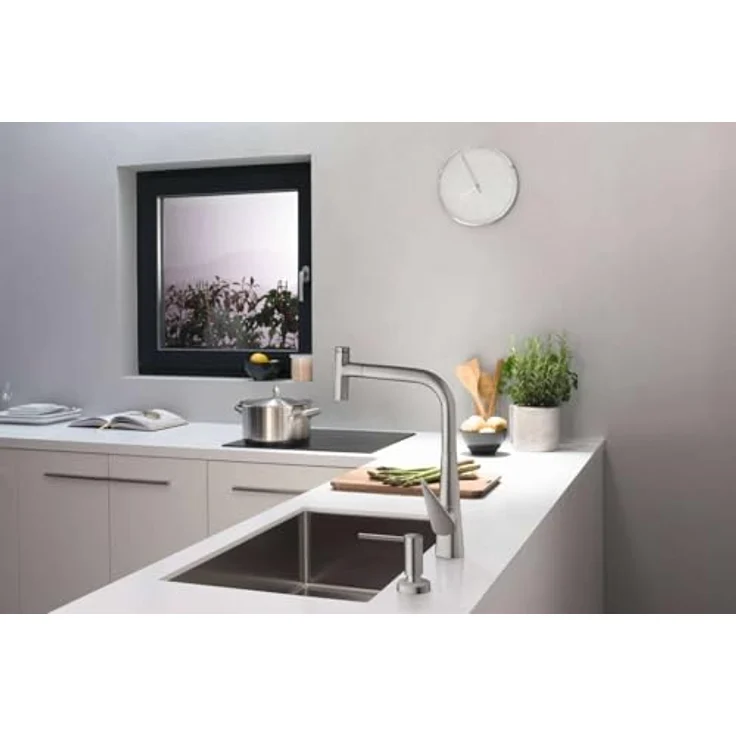 hansgrohe Talis Select M51 Küchenarmatur, Einhebelmischer mit 300 ComfortZone, Ausziehbrause Edelstahl Finish, schwenkbar 110°/150°, MagFit Halterung, keramisches Mischsystem – Bild 3