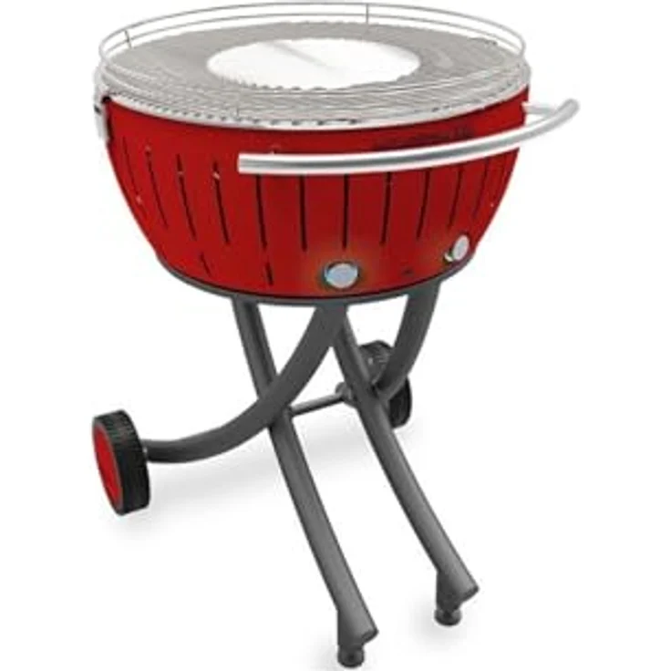 Lotusgrill LOLG-TB-600 Rauchfreier Holzkohlegrill, Rot, 78x78x48 cm – Bild 2