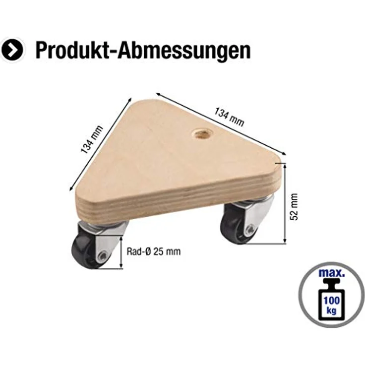 Metafranc WU0822140 Transportroller Sperrholz Traglast (max.): 100kg – Bild 3