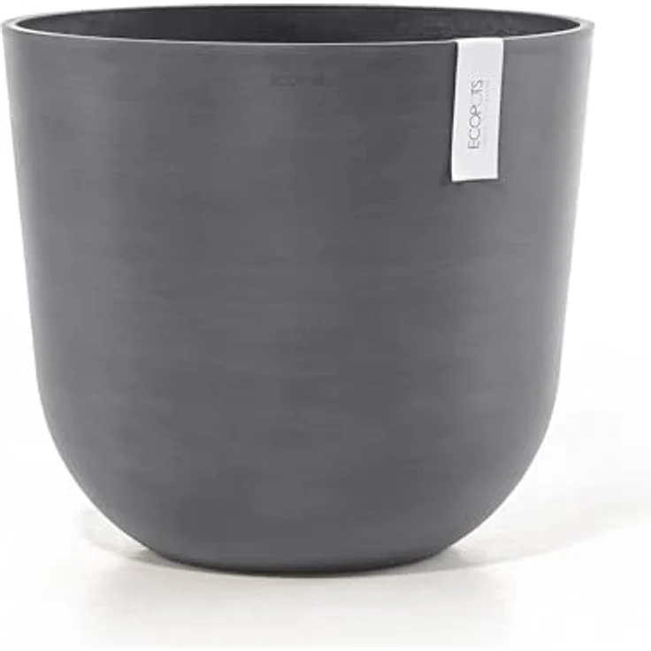 Ecopots Decolines 45 cm Ø graue Kunststoff-Blumentöpfe für den Außenbereich, wetterfest | Balkon- und Terrassentöpfe, Pflanzgefäße | Recyceltes Material, designed für 10 Jahre – Bild 2