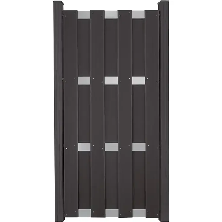 GroJa Steckzaun Merano, Sichtschutzzaun (84,3 x 180 cm) in Anthrazit mit stabilen Aluminium-Querriegeln