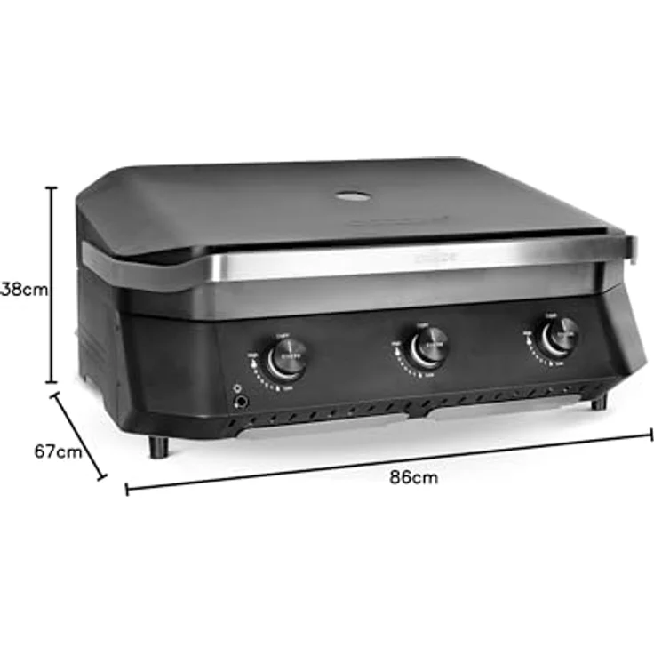 Cozze Gasgrill 'Plancha G-800', 3 Brenner, 50 mbar, stilvolles Design, ideal für Camping, langlebige Verarbeitung – Bild 8
