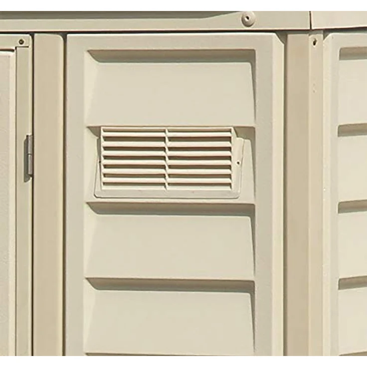 Duramax DuraMate 8 x 8 (5.75 m²) Kunststoff gerätehaus mit Metallfundament set, robuster Metalldachkonstruktion, wartungsfreier Vinylüberdachung, Vinylschuppen, Elfenbein – Bild 5