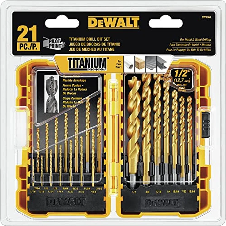 DEWALT DW1361 Titanium Pilot Point Drill Bit Set, 21-Piece by DEWALT – Bild 3