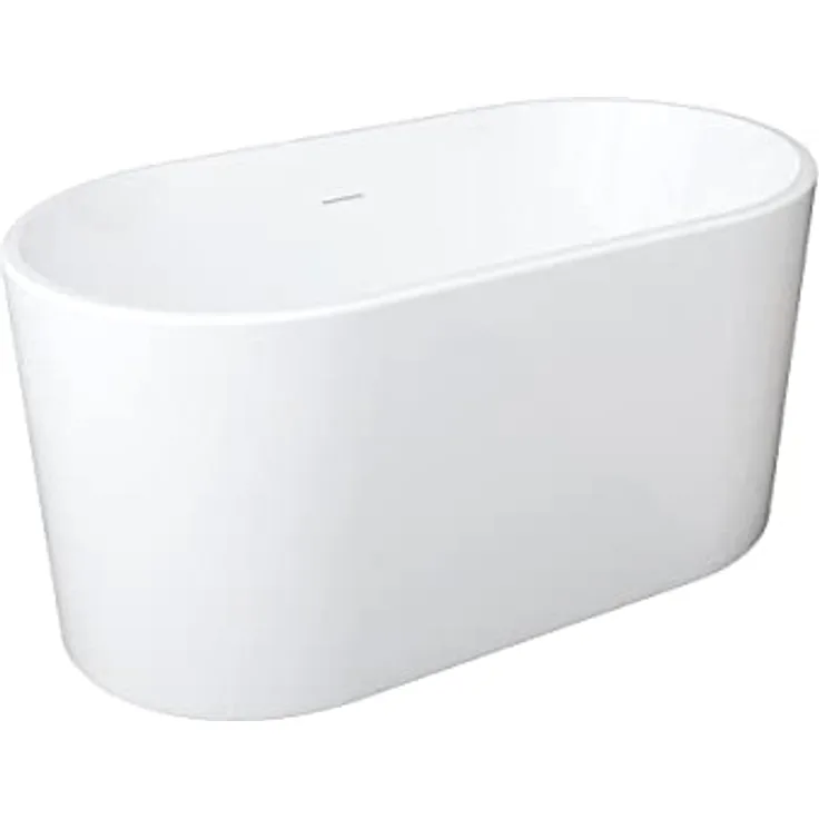 Vente-unique - Freistehende Badewanne oval - Acryl - 180 L - 130 x 71 x 58 cm - Weiß - APOGON, Badewanne Acryl Weiß