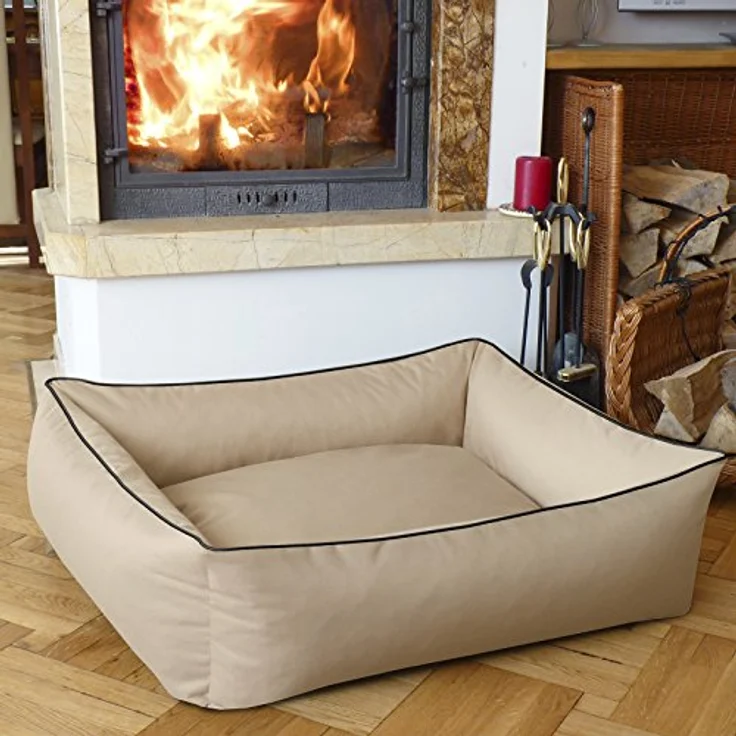 BedDog Hundebett MAX, Hundekissen mit abziehbaren waschbaren Bezug, Hundekorb, Hundesofa, für große Hunde, XXL, beige - Preisvergleich – Bild 4