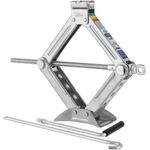 alca Wagenheber Scherenwagenheber 1,5t KFZ Werkzeug, drehbarer Sattel, leicht und robust, für PKW ab 104mm Schwellerhöhe, blau