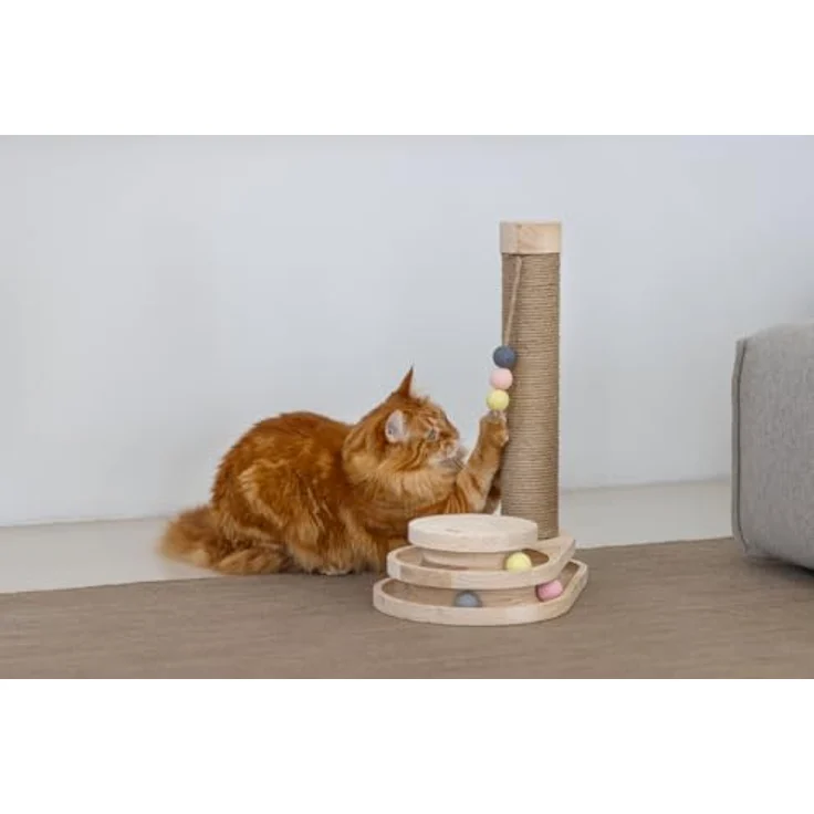 Designed By Lotte Kratzbaum Inez Holz braun mit Spielbällen und Jute Seil – Bild 4