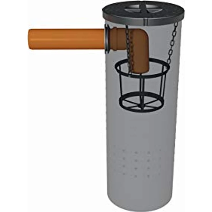 GreenLife Sickerschacht 140 l, Gartenentwässerung Wassertank mit Grobschmutzfilterkorb und Gummilippendichtung – Bild 2