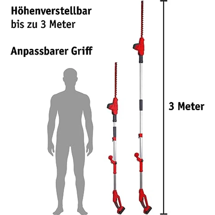 Walter Li-Ion Akku Teleskop Heckenschere 20 V Schere Heckentrimmer Akkuschere, mit Akku, mit Ladegerät – Bild 4
