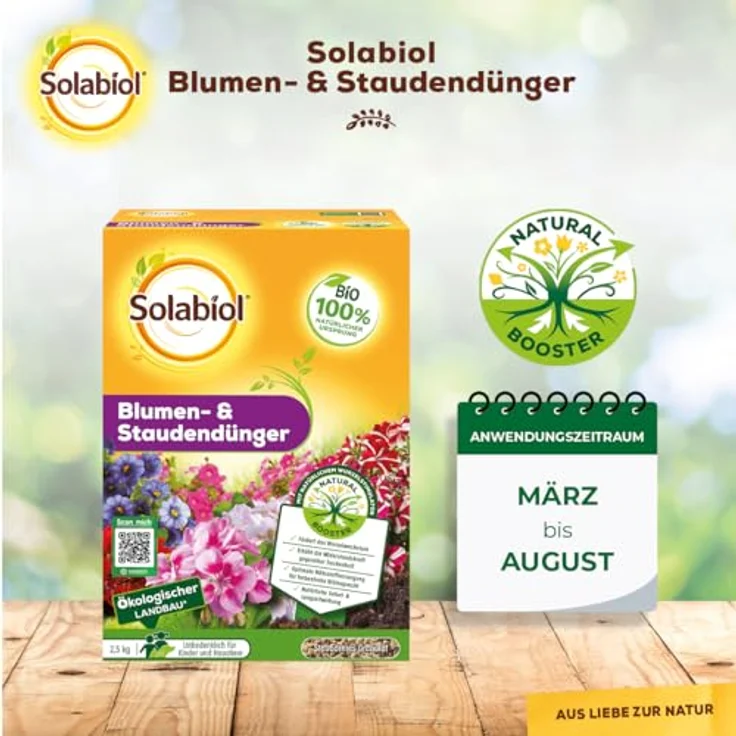 Solabiol Blumen- & Staudendünger, Spezialdünger mit Sofort- und Langzeitwirkung für Blumen, Stauden und Blütensträucher, 2,5 kg, organisch-mineralisch mit Wurzelaktivator Osiryl – Bild 3