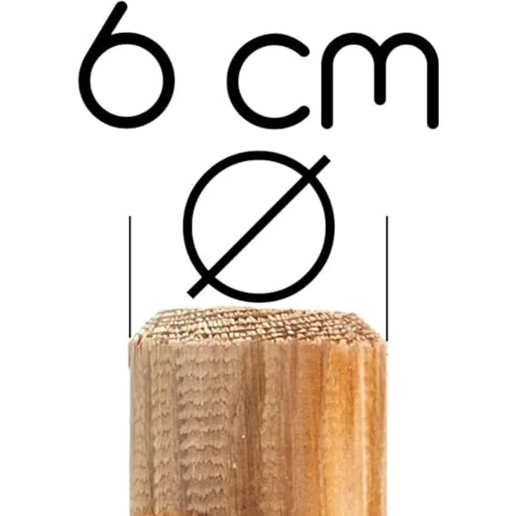 BooGardi Spitze Holzpalisaden · imprägnierte Baumpfähle · ø 6cm Länge: 40cm · Garten-Palisade zur Beetumrandung (39 Größen) – Bild 3