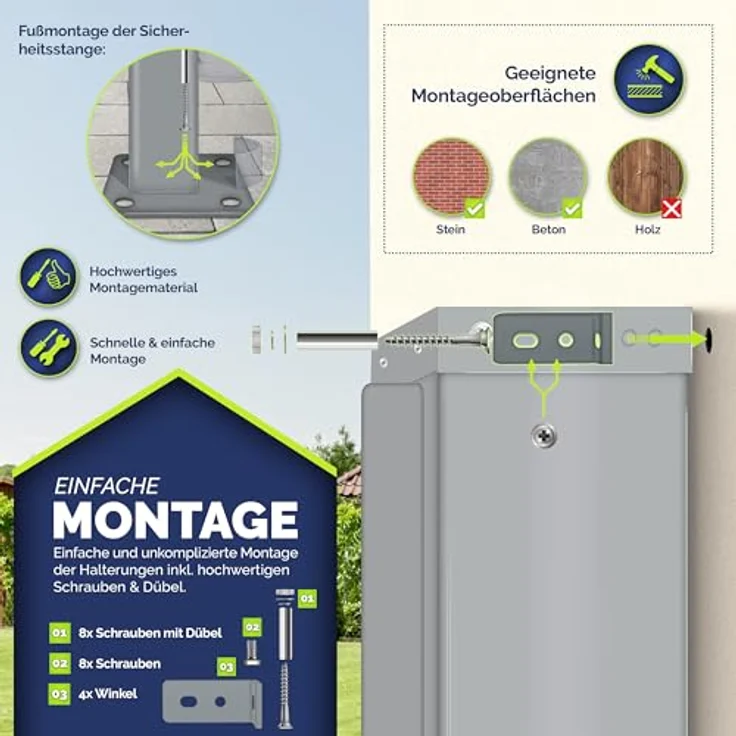 tillvex® Seitenmarkise 160 x 300 cm ausziehbar & Blickdicht | Sichtschutz für Balkon, Garten & Terrasse | Seitenrollo mit Wandhalterung | Sonnenschutz aus rostfreiem Stahl | Markise Windschutz – Bild 4
