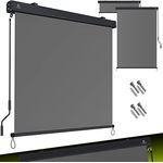 KESSER® Senkrechtmarkise Außenrollo Handkurbelmechanismus Balkonrollo Sonnen-und Sichtschutz, Beschattung Sonnenschutz Außen Rollo mit Kurbel Markisenkasten, Balkon und Terrasse, 180 x 250cm Grau