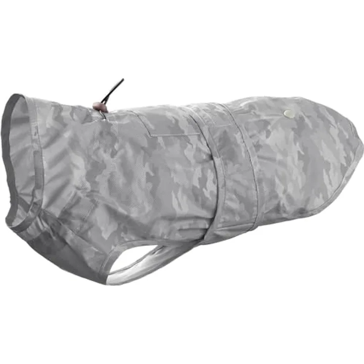 HUNTER Hunde-Regenmantel Huka to go Silber, Größe 65, wasserabweisend mit Reflektoren