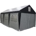 Trend Line Pavillonseitenteil 3 x 6 m, Set mit 6 grünen und weißen Seitenrollos, wasserabweisend, UV-Schutz, für Großraumzelt