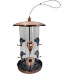 Dehner Natura Wildvogel-Futterspender Messina, zum Aufhängen, ca. Ø 21.5 x 36 cm, Metall, kupfer