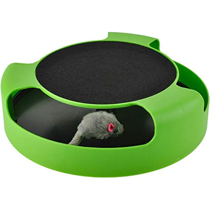 ISO TRADE Katzenspielzeug ,,Fang die Maus' Kunststoff Plüsch Kratzteller Unterhaltung 5404, Robust und langlebig, einfach zu montieren
