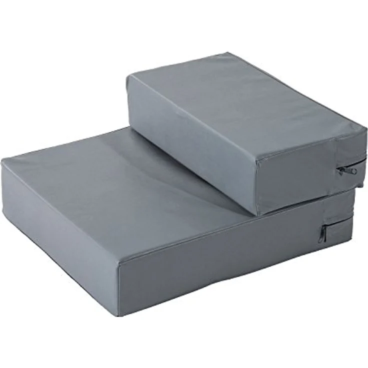 PawHut Tiertreppe Tierunterlage Klappbar Hundetreppe Treppe Unterlage für Katze und Hunde Grau L42 x B39 x H20 cm – Bild 1