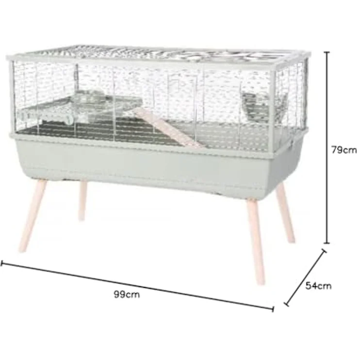 Zolux Klatka NEOLIFE 100, Gehege für Kleintiere, grün, leicht zu reinigen, geeignet für Meerschweinchen und Nager – Bild 2