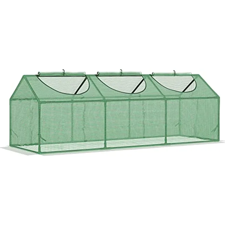 Outsunny Gewächshaus mit Fenster PE Treibhaus Tomatenhaus Frühbeet 180 x 60 x 60cm Grün