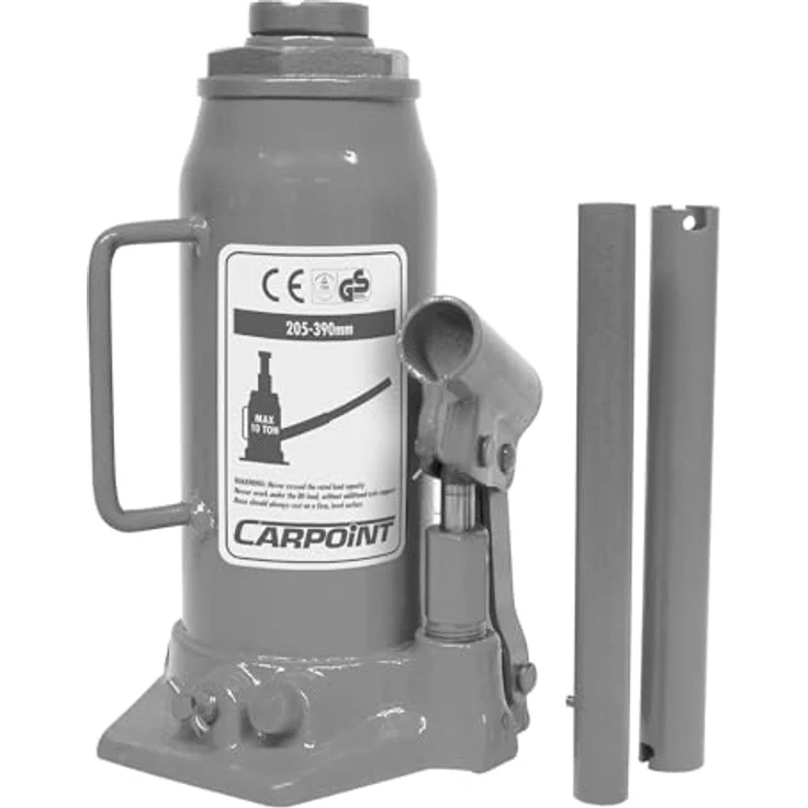 Carpoint Hydraulischer Wagenheber 10 Tonnen, Tragfähigkeit bis 10.000 kg, Hubhöhe 240-480 mm, für Auto, Caravan, Anhänger – Bild 6