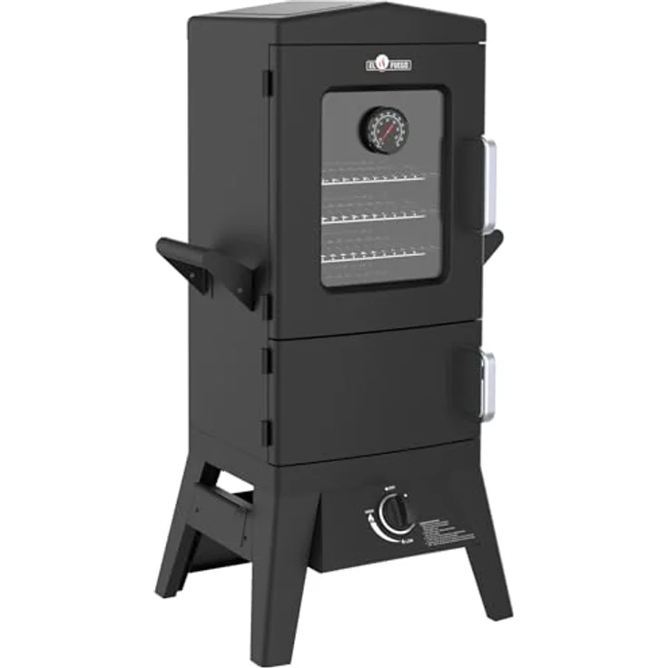 EL Fuego Gasgrill/Smoker Portland W2, Multifunktionales Grillgerät mit Glasfenster, 3,5 kW, Schwarz, 50 cm x 107 cm x 48 cm – Bild 2